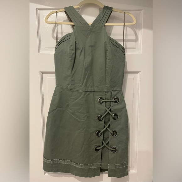 Greylin Dresses & Skirts - Greylin Olive Canvas Dress